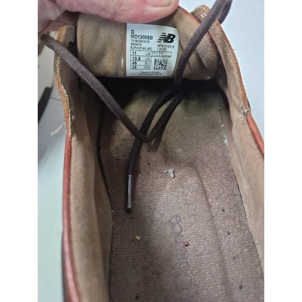 New Balance Boat Shoes Mens 11 Brown Leather‎ Lace Walking Deck Loafers MD1200SB